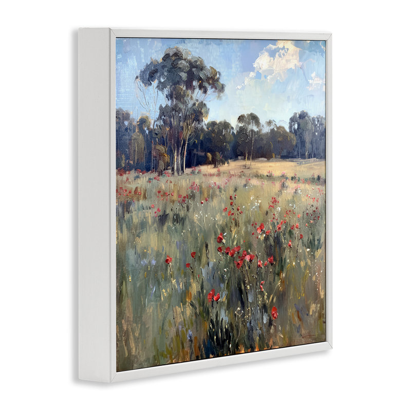  Coquelicots dans un vaste champ, estampe numérique par Raymond Powers, H 12 po x l 12 po