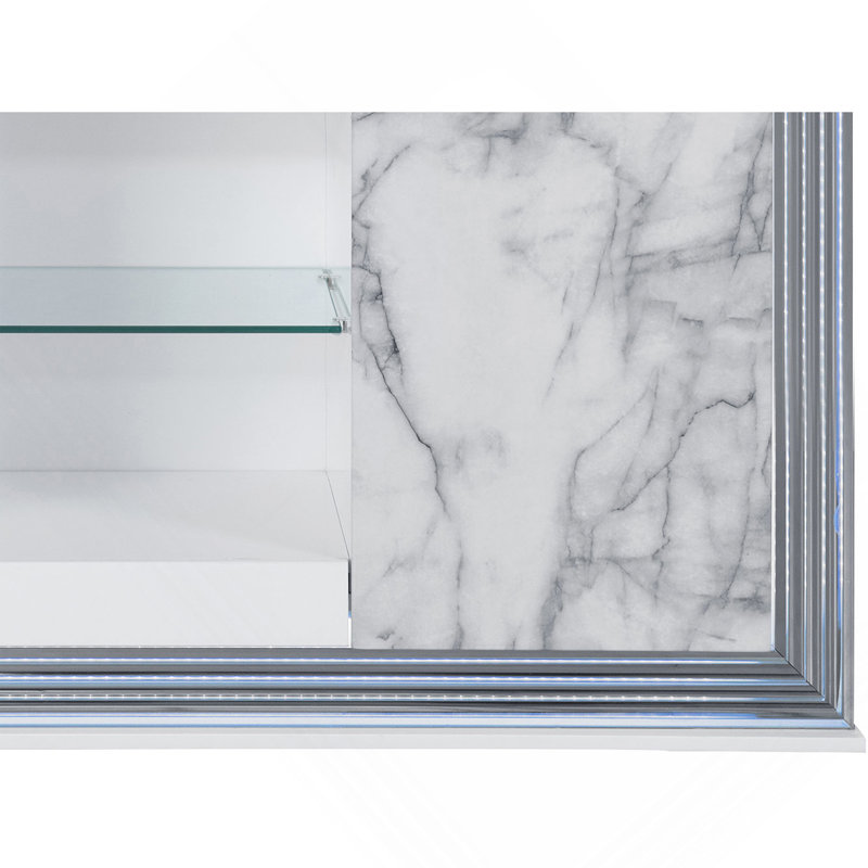 Buffet Moon White Marble