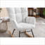 Chaise berçante et berçante Salon, tissu en peluche ivoire | Ours en peluche | Mousse-1853392991