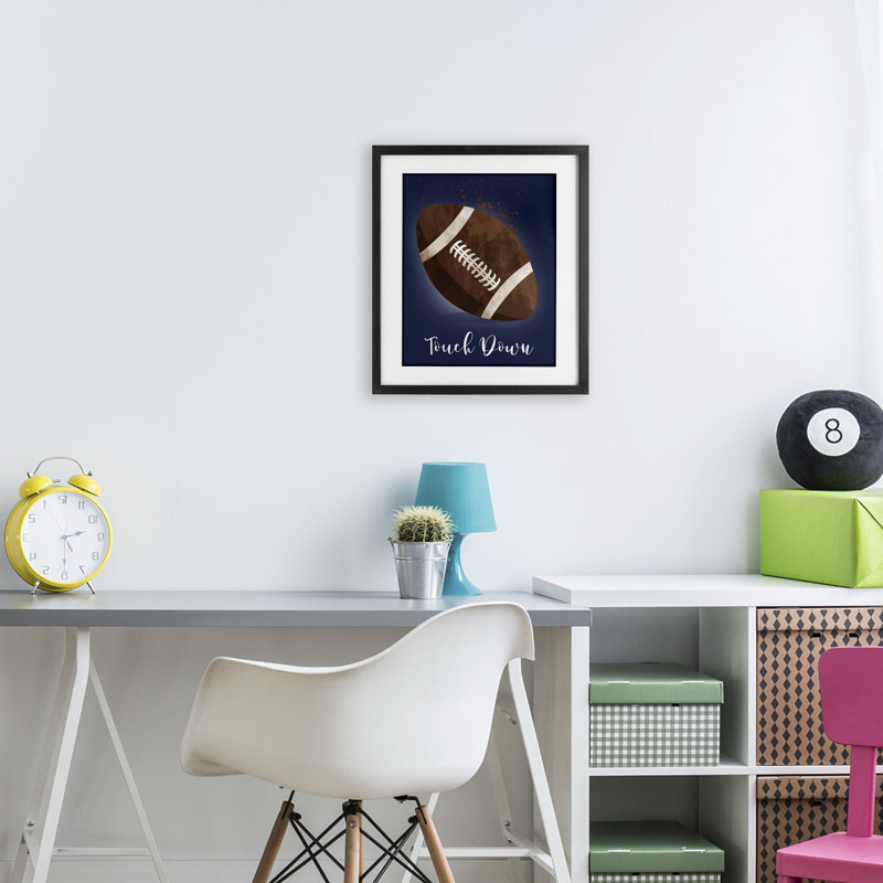 «Game On Touch Down», impression encadrée sous verre, design par Christine Simpson Art, Cadre noir minuit, H 16 po x l 13 po