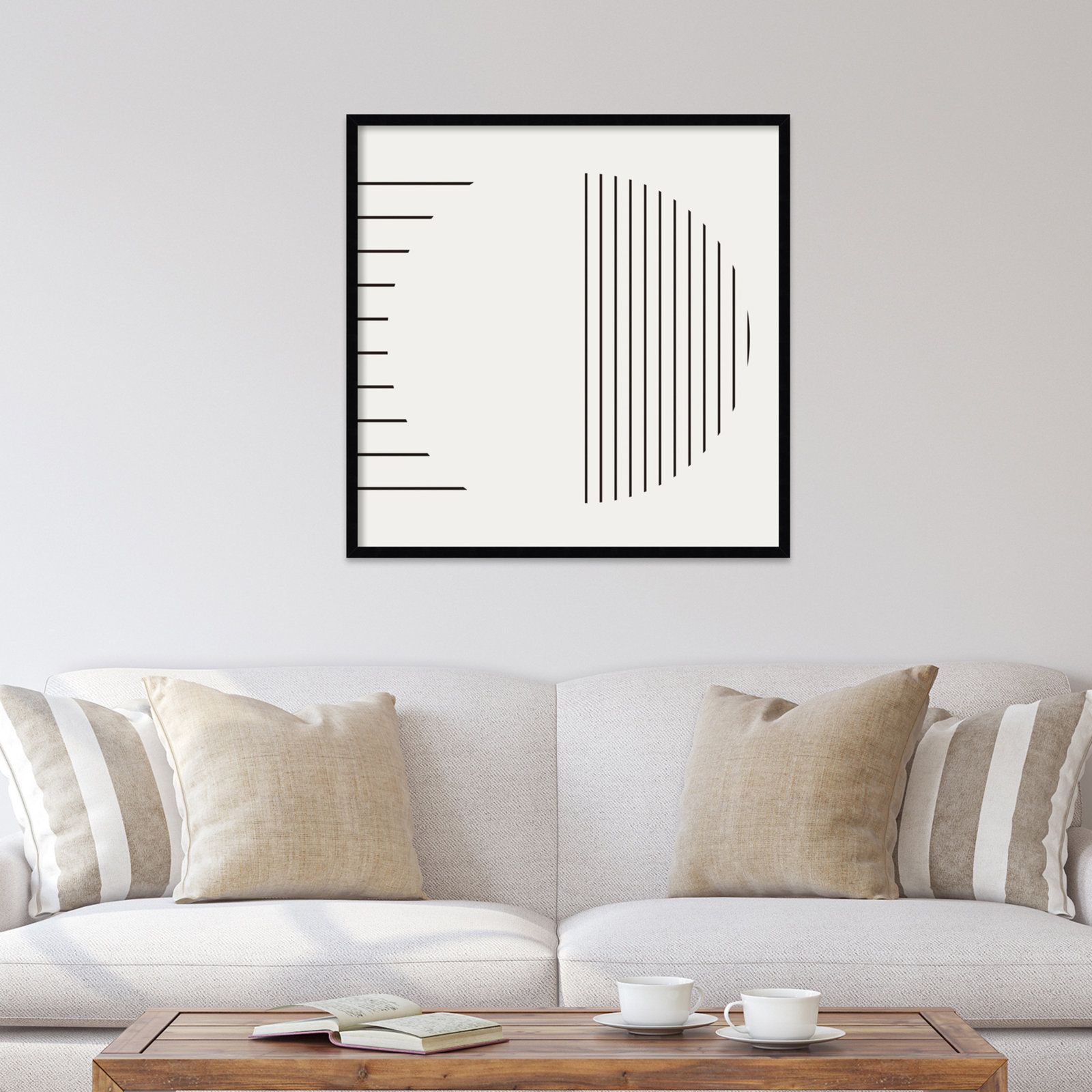Modern Statement Stripes 1 Print, Black, 33" H x 33" W x 1" D