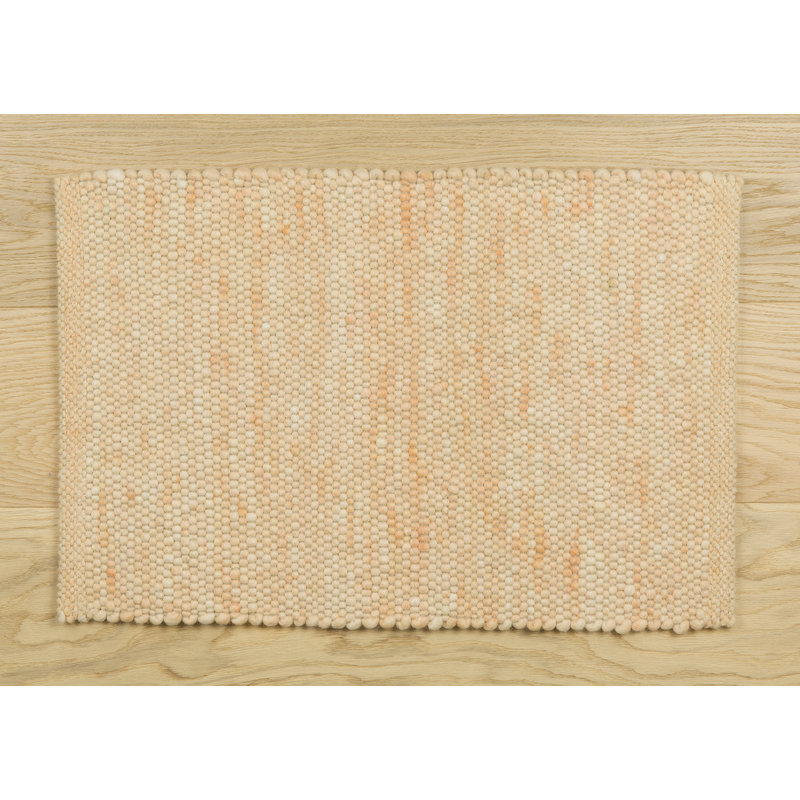 Solid Colour Wool Area Rug, Rectangular 140 x 200cm