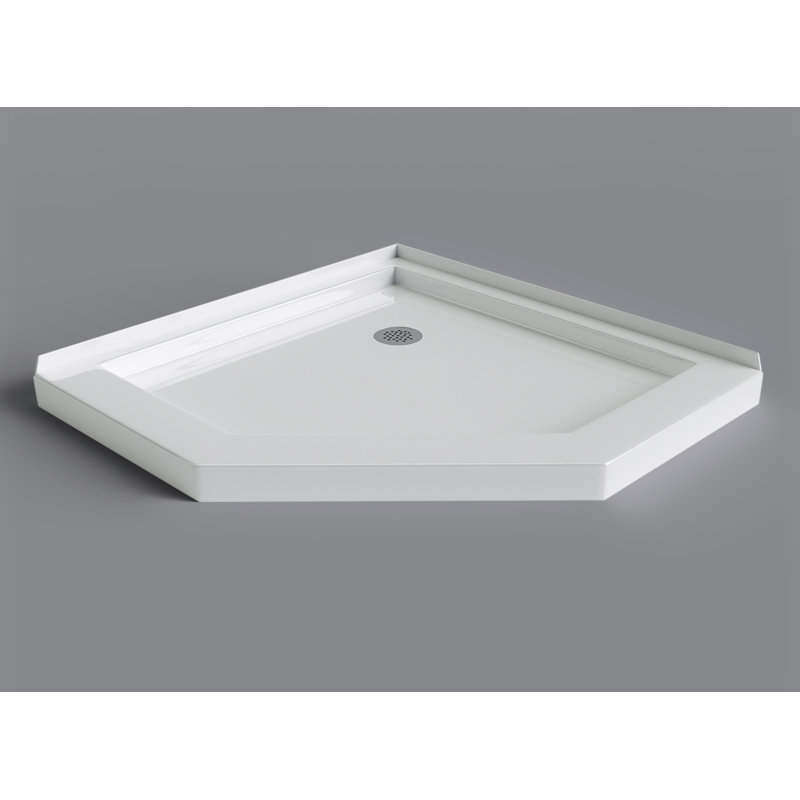 Base de douche à seuil simple néo-angle, H 4,5 po x l 38 po x P 38 po