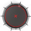 Trampoline YC 12FT de style citrouille avec échelle, noir et rouge