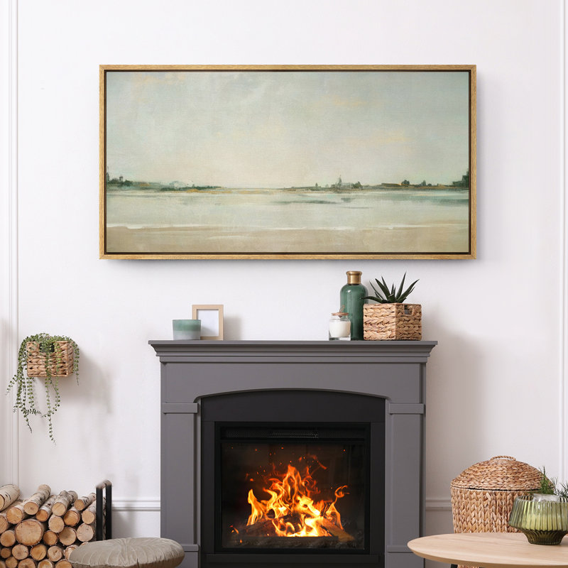 Grande impression sur toile encadrée, impression de paysage abstrait pour la décoration intérieure moderne, Naturel