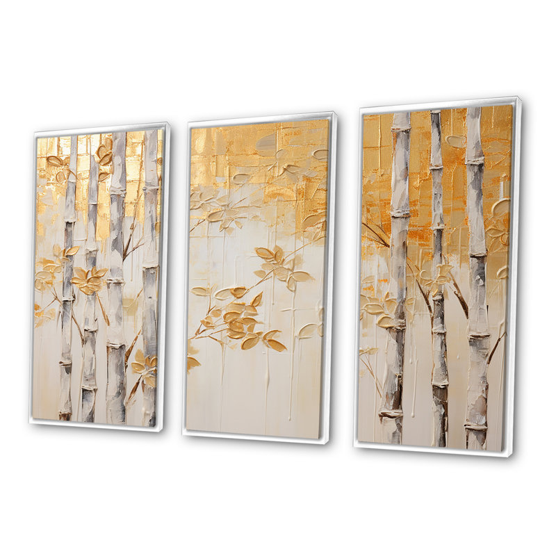 «Blue Mom and Zen Zen Moment Bamboo I», ensemble d'art mural en bambou, H 28 po x l 36 po x P 1 po, Cadre flottant blanc