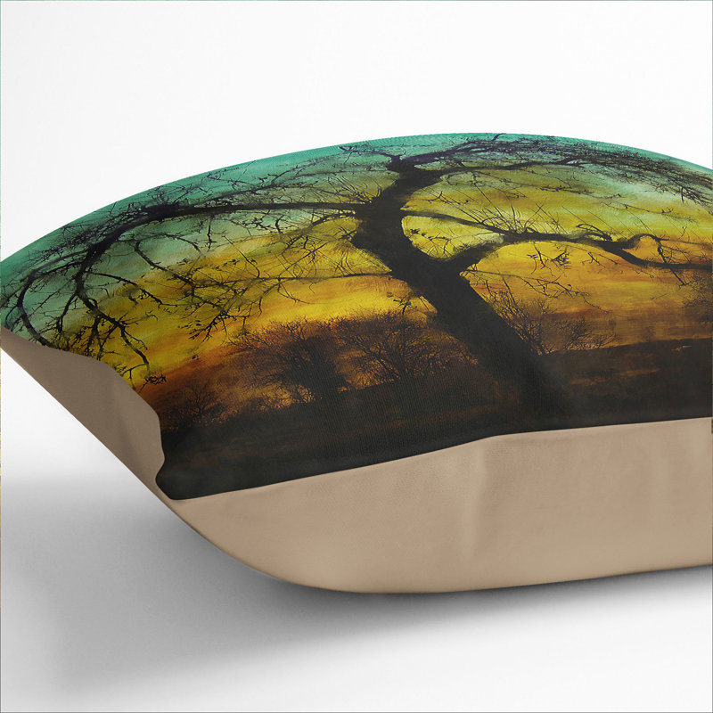 Tree at Sunset Vol.4 Scatter Cushion with Filling, 55cm H x 55cm W x 20cm D, Stone