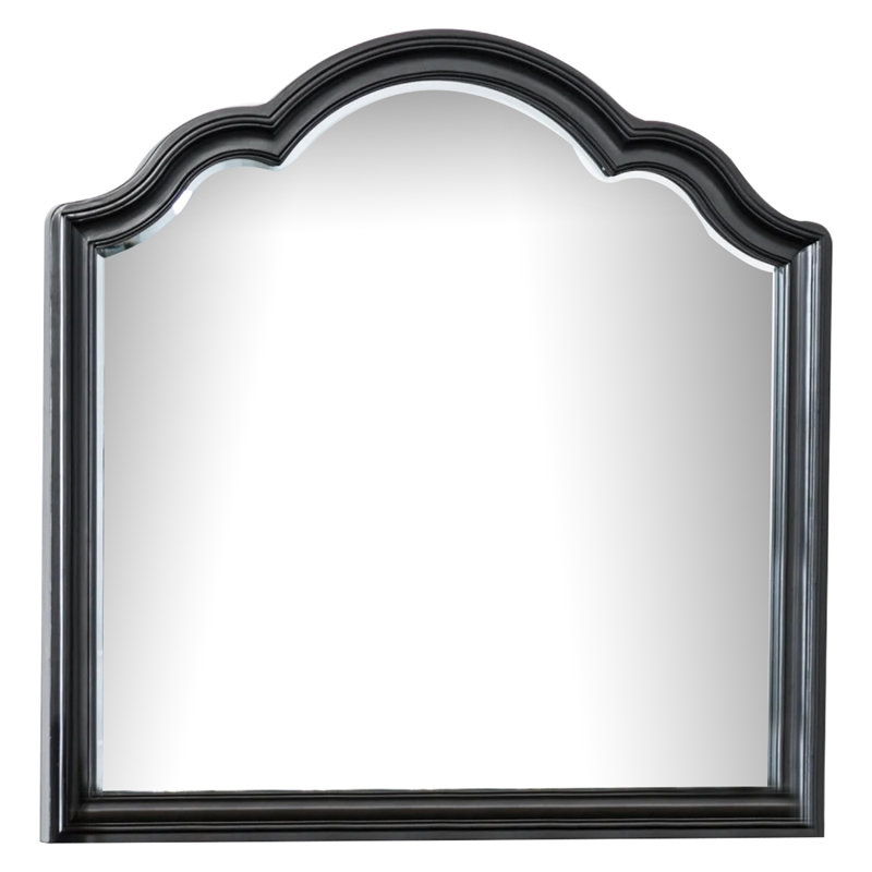 Miroir pour commode Eleena, verre biseauté, cadre, 41 x 42, Noir
