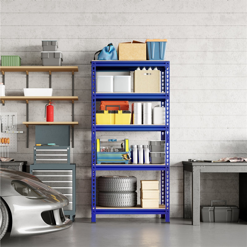 70cm W Manufactured Wood Height -Adjustable Shelving Unit, Blue, 1