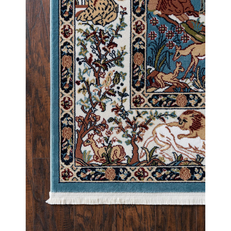 Ledger Oriental Indoor Rug, Runner 2'7" x 7'1", Blue