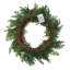 Couronne de Noël pré-illuminée de 61 cm (24 po) avec clochettes rouges et baies
