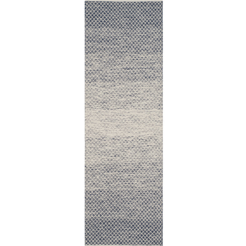 Tapis en coton tissé à la main Aitken, Tapis de couloir 2 pi 3 po x 6 pi