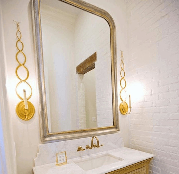Chateau Flat Wall Mirror, Antique Silver/Gold