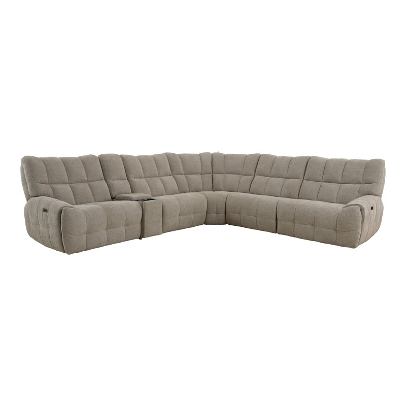 Canapé modulaire inclinable électrique Noemi, Chenille beige