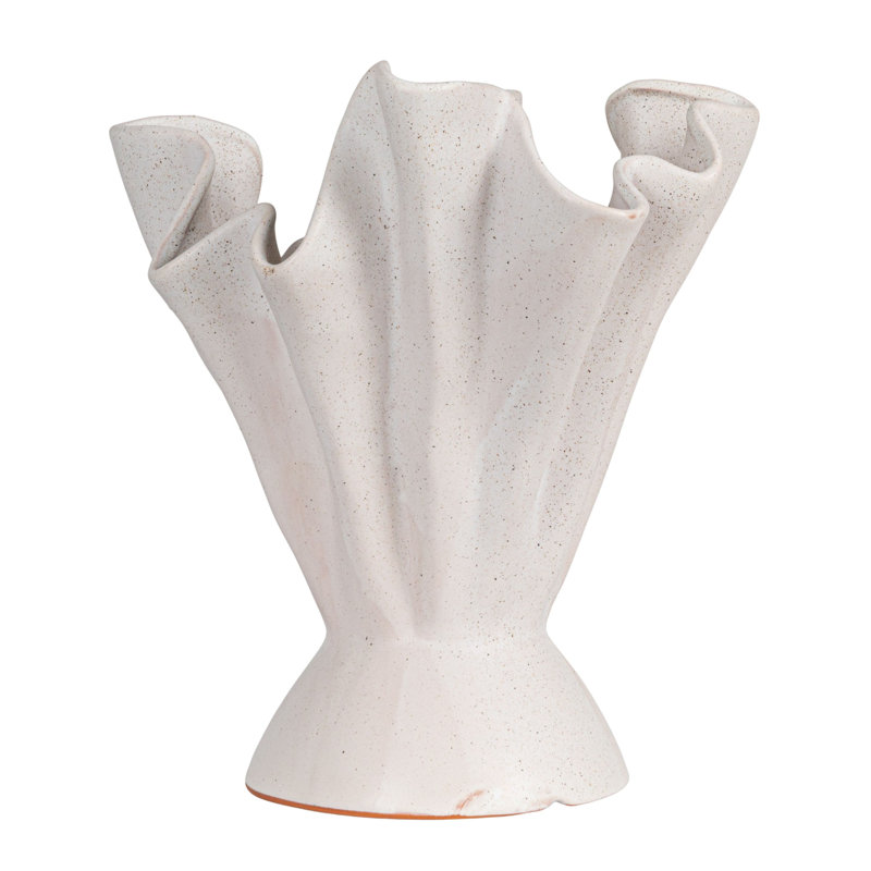 Hopewell Handmade Stoneware Table Vase, Matte Cream