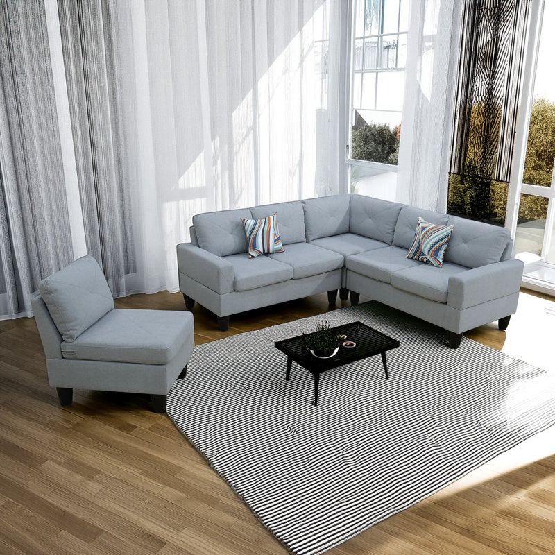Canapé modulaire 4 pièces Modern L, Gris