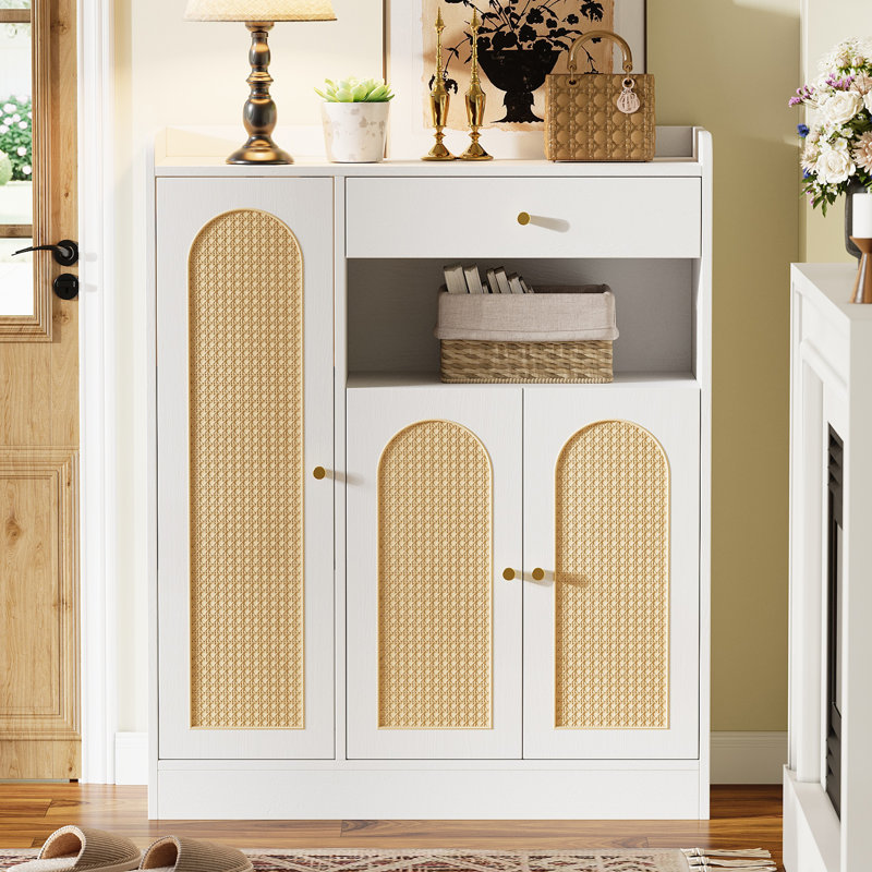 12 Pair Shoe Storage Cabinet, White