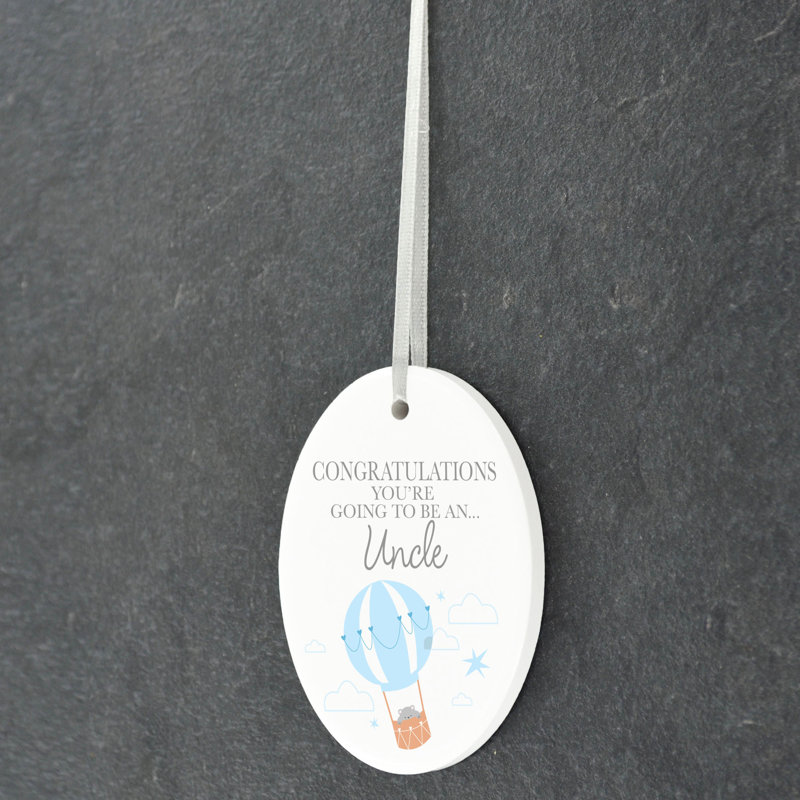 Uncle To Be Oval Shaped Ceramic Ornament