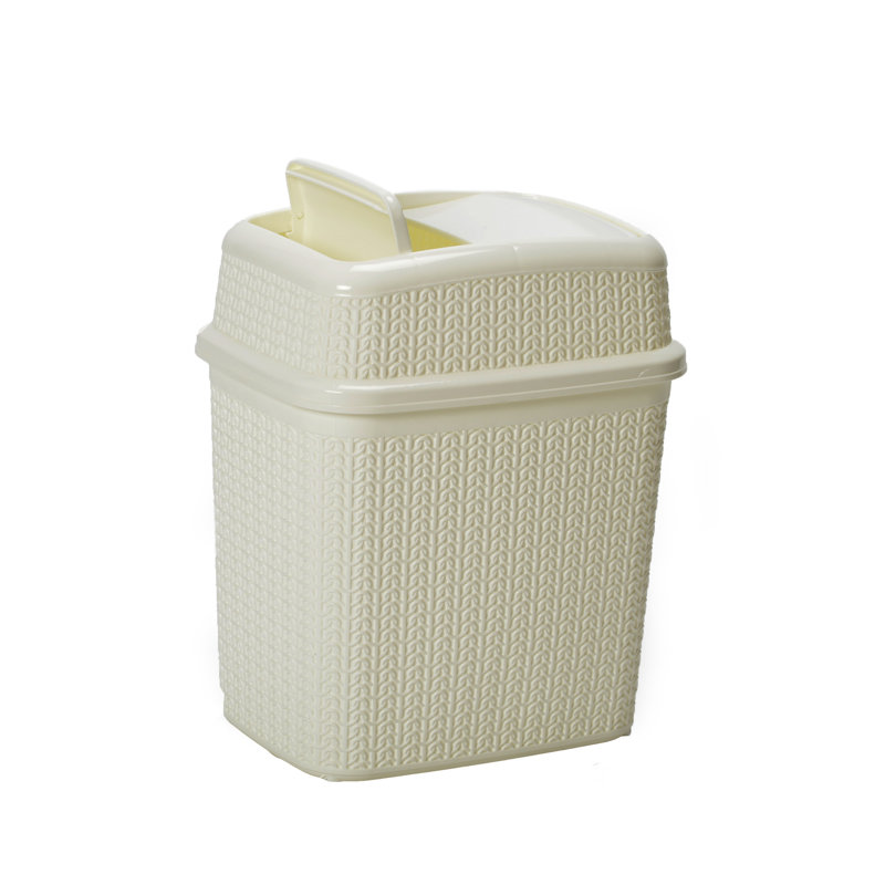 JVL Plastic Decorative Bin, Off White
