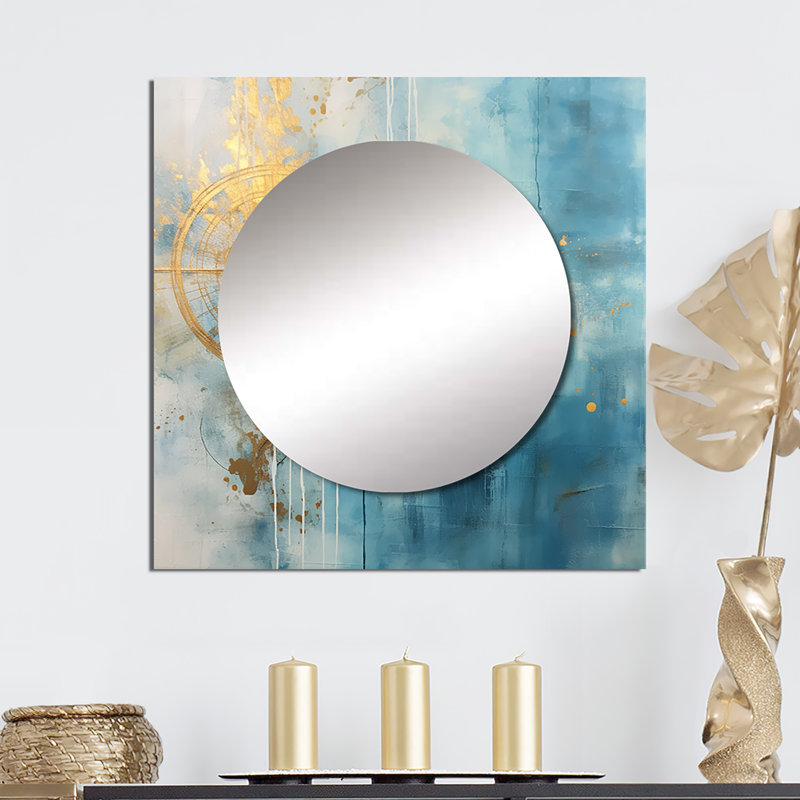 Delorice - Miroir carré décoratif abstrait, décoration murale pour chambre à coucher, 23 po x 23 po