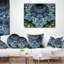 Art fractal en spirale bleu et vert - coussin abstrait imprimé-89151475-89151473