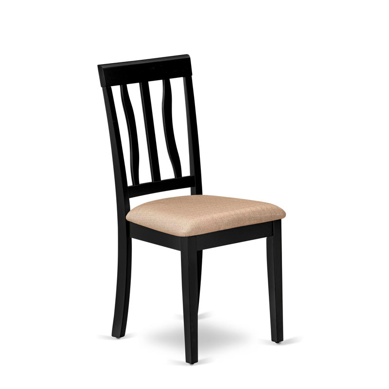 7 Piece Kitchen Table & Chairs Set Consist of a Rectangle Dining Table with Pedestal and 6 Linen Fabric Dining Room Chairs, 42x72 Inch, Cappuccino