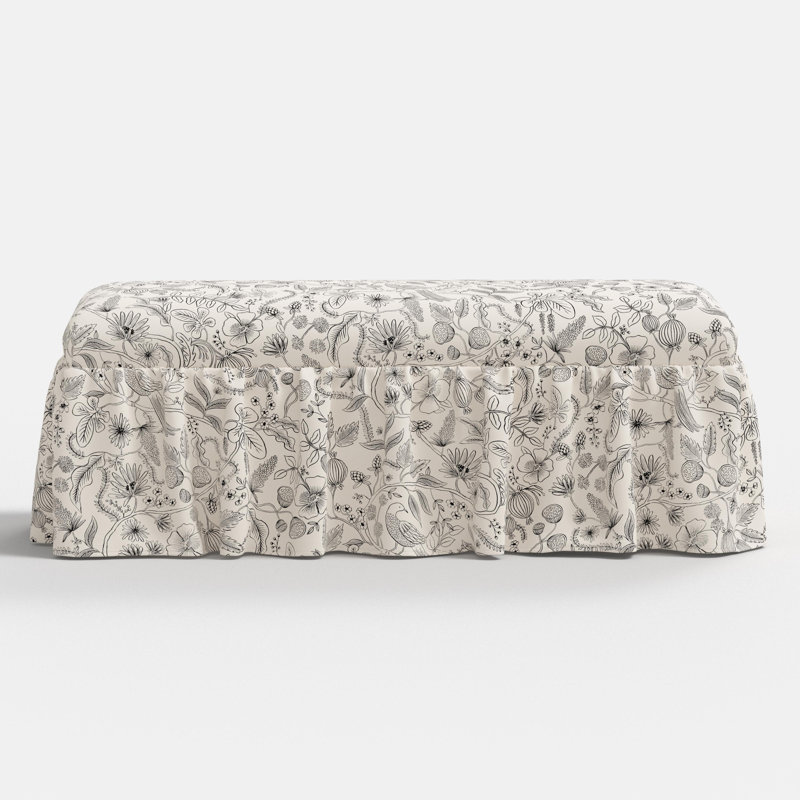 Banc de salle à manger en aviaire noir et crème Surrey, Fleur beige