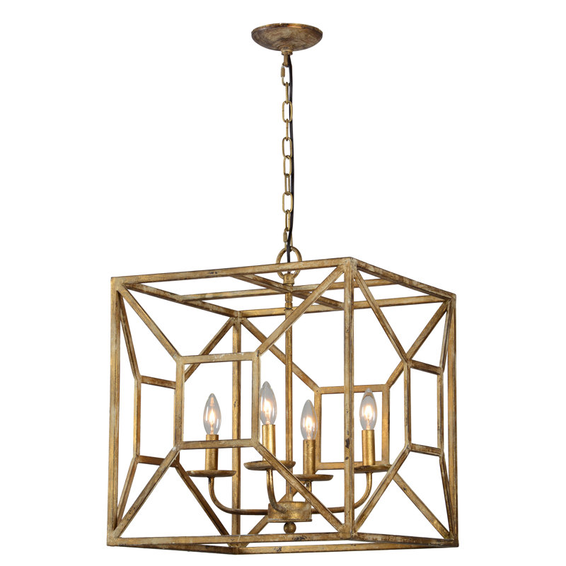 Loanna 4 - Light Dimmable Lantern Square / Rectangle Chandelier