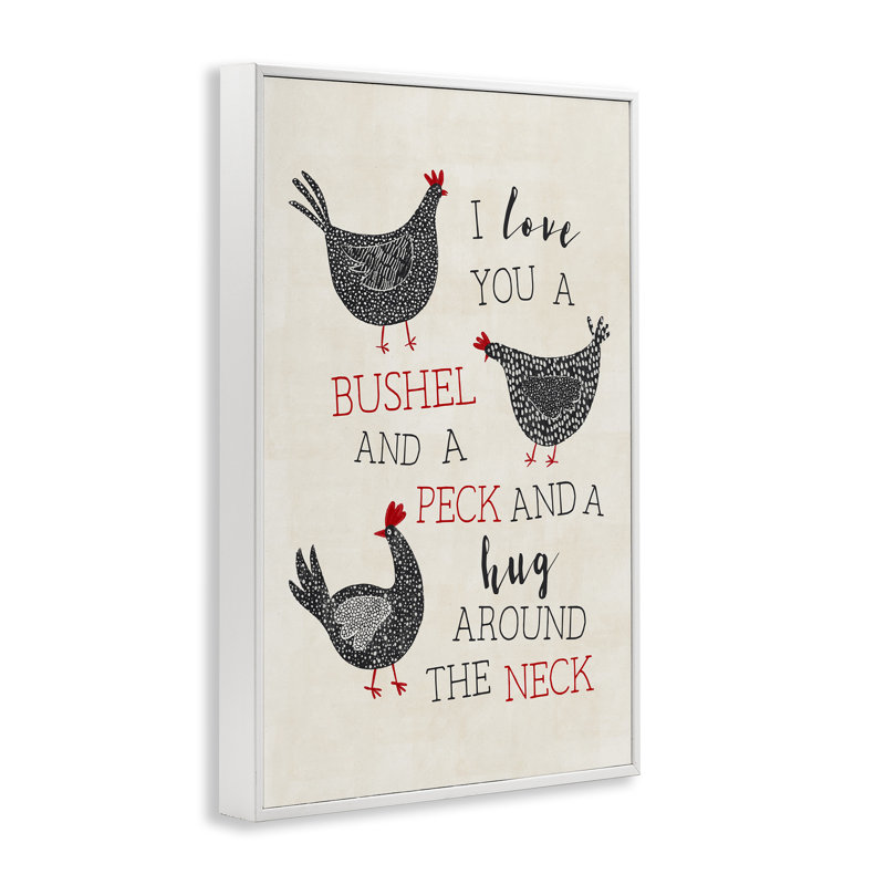 «Love You A Bushel with Chickens», estampe numérique, conception de JJ Design House LLC, H 30 po x l 20 po