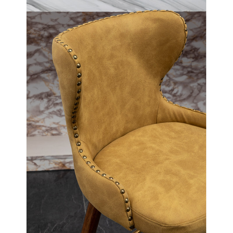 Caralie Upholstered Counter Stool, Yellow, Counter Stool (24.5” Seat Height)