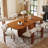 Nakema 78'' W Brown Wood Dining Table For 6-8 People, Modern Rectangle Kitchen Table With Wood Base For Dining Room