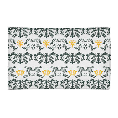Tapis blanc / noir Damask