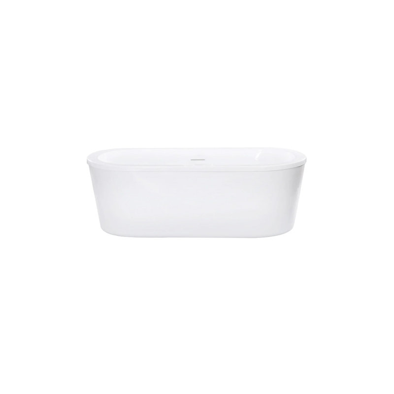 Baignoire autoportante 66 po avec trop-plein Baha-II, blanc brillant
