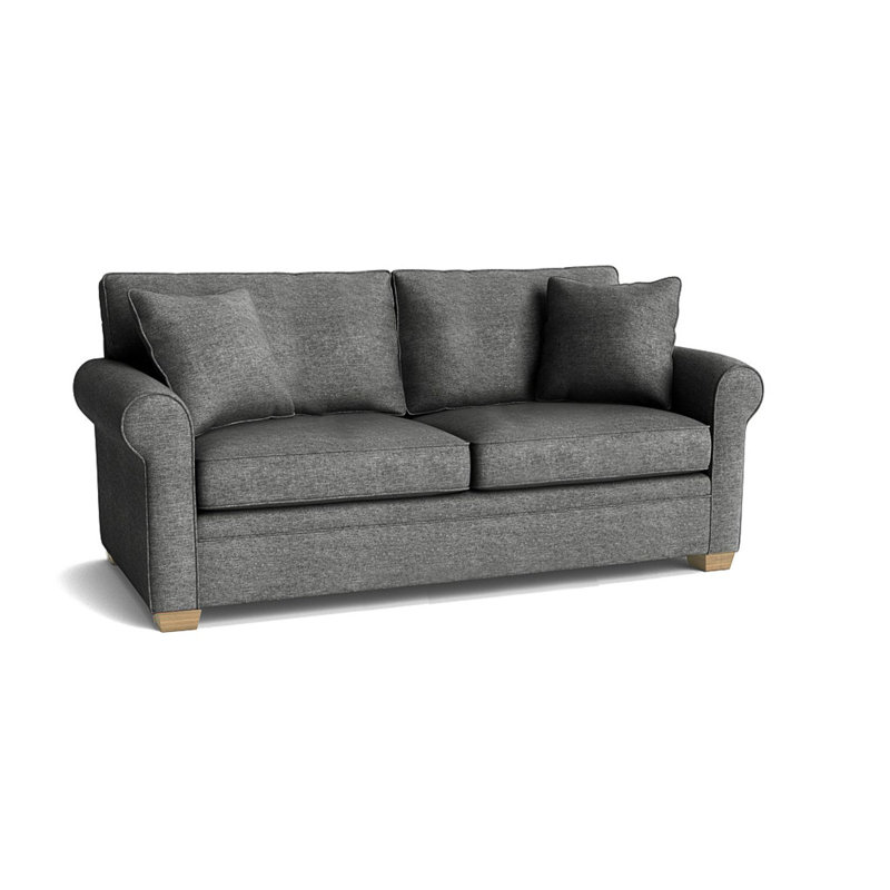 Quaker Upholstered 76'' Sofa, Jango Charcoal, Unfinished