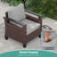 Ensemble de canapé de patio en osier 6 pièces avec repose-pieds et table carrée-110943095