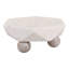 Bol décoratif hexagonal en marbre avec pieds en boule pour la décoration intérieure - Bol décoratif moderne pour meuble-lavabo, salon ou bureau - 10 po, blanc et brun clair