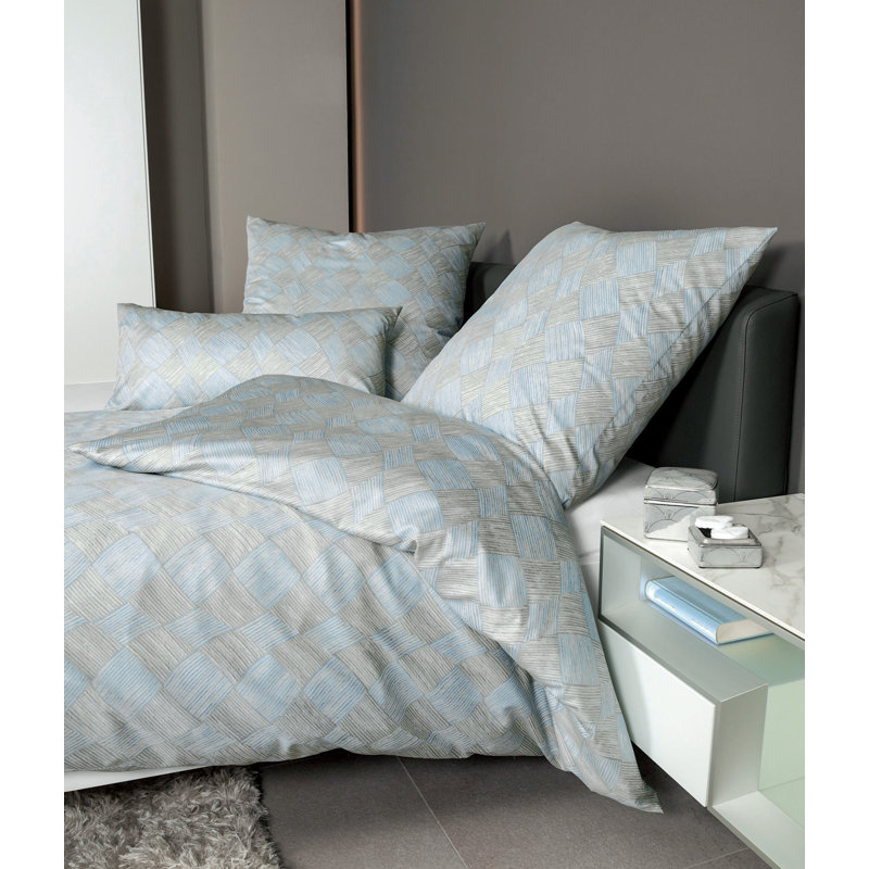 Milano Abstract Duvet Cover Set with Pillowcases, Light Blue, 135 x 200cm Duvet Cover + 1 Pillowcase