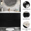 Meuble-lavabo mural flottant noir moderne de 30 pouces avec lavabo et tiroirs en céramique, premier tiroir en forme de U, grand espace de rangement, assemblage sans effort, conception chic, grande solution