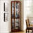 6 Shelf Lighted Corner Curio Cabinet with Adjustable Tempered Glass Shelves and Mirror Back-1814148769