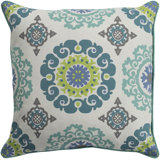 Technicolor Floral Cotton Throw Pillow