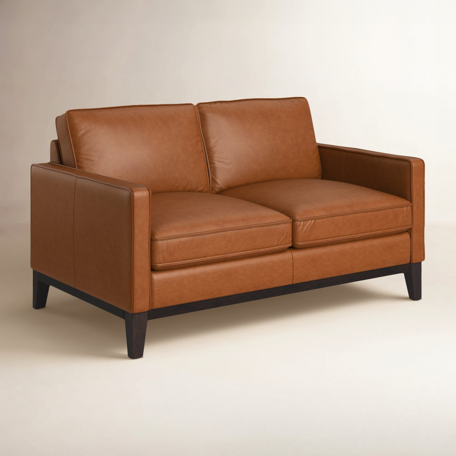 Cascades 59'' Upholstered Loveseat, Chestnut Genuine Leather
