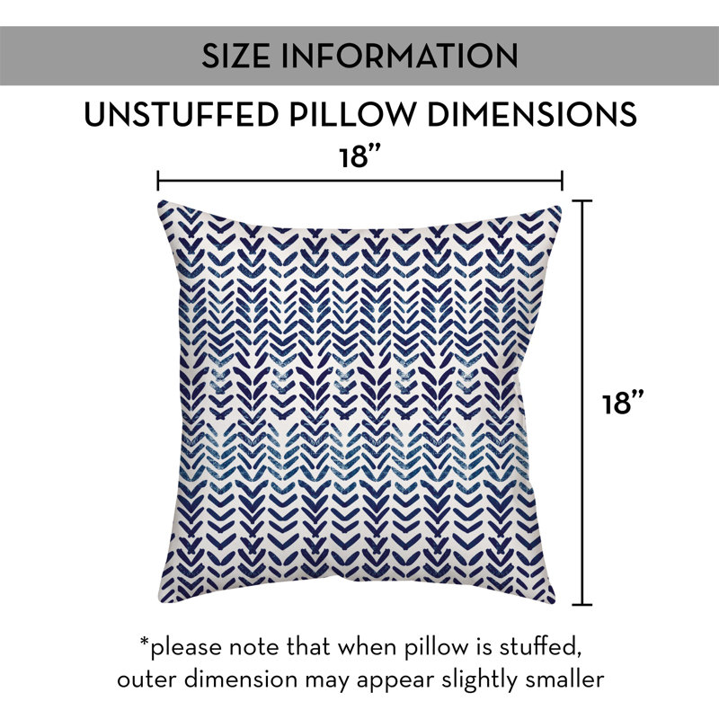 Outdoor Reversible Throw Pillow, 18" x 18", Blue