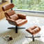 Genuine Leather Reclining Swivel Chair And Ottoman-1105981789