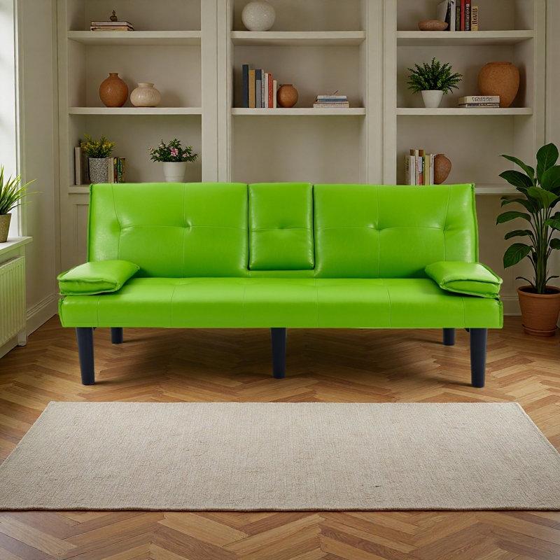 The 67-Inch PVC Multi-Functional Sofa Bed, With A Foldable And Cup Holder Design, Makes It Extremely Convenient To Turn The Living Room Into A Guest Room