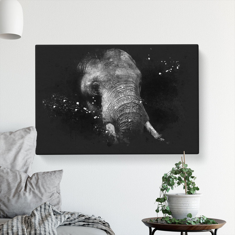 African Elephant - Wrapped Canvas, 35cm H x 50cm W x 3cm D