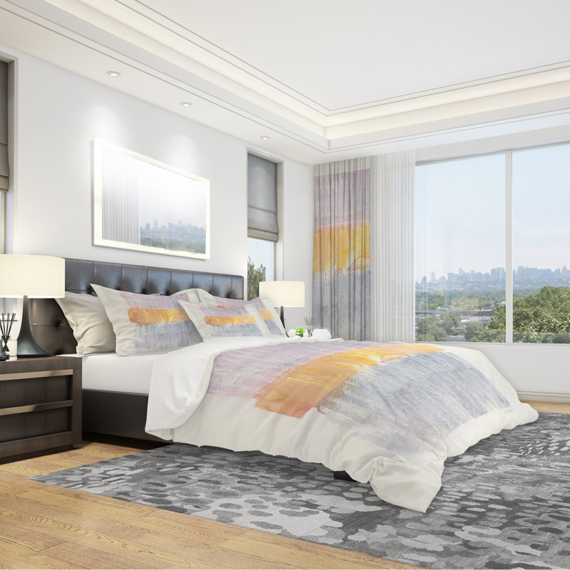 Modern Abstract Drive - Cottage Duvet Cover Set - Microfiber Polyester, Full/Queen Duvet Cover + 2 Shams