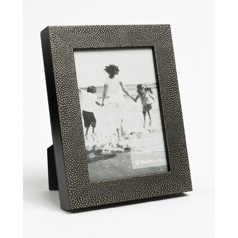 Cadre pour photo simple en bois embossé, Gris, 5 po x 7 po