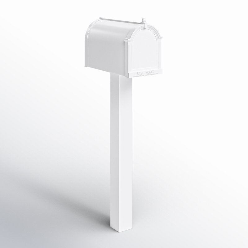 Premium Package Post Mounted Mailbox, Yes, White