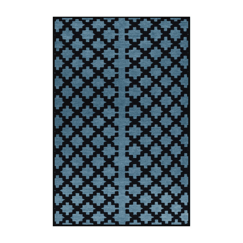 Machine Washable Trellis Gray Area Rug, Rectangle 2' x 3'