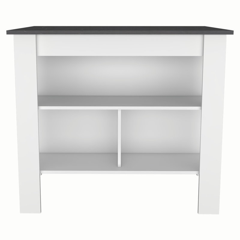 Îlot de cuisine antibactérien polyvalent avec rangement abondant et construction stable, Noir